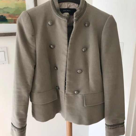Grey-Taupe Military Zara Jacket - Picture 1 of 7